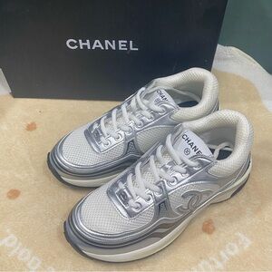 Chanel Silver Sneakers